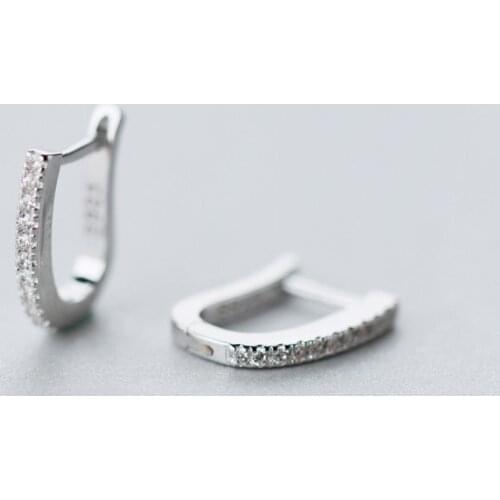 MloveAcc 100% 925 Real Sterling Silver Hoop Geometric Earrings for Women Girl Teen Piercing Earings Jewelry