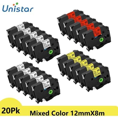 20Pack 231 Laminated Tapes Compatible for Brother Label Maker 12mm TZe-231 TZe-131 Tze-431 Tze-631 Combo Set Label Printer H110