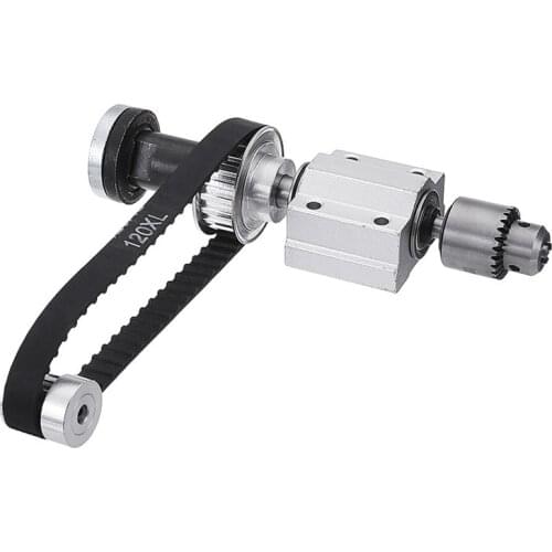 Unpowered DIY Woodworking Cutting Grinding Spindle Trimming Belt B10/JTO Drill Chuck Set Small Lathe Accessories for Table Saw