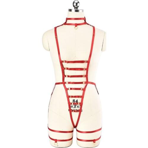 Parallel line suit Body Harness Bondage Party Chain Belt Festival Rave Costume Clubwear Holographic Belt Pastel Goth Top