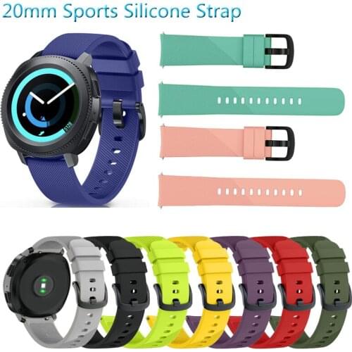 20mm Sports Silicone Strap Band for Samsung Gear Sport S4 for Samsung Watch3 41mm /Active 2 Replacement Watchband
