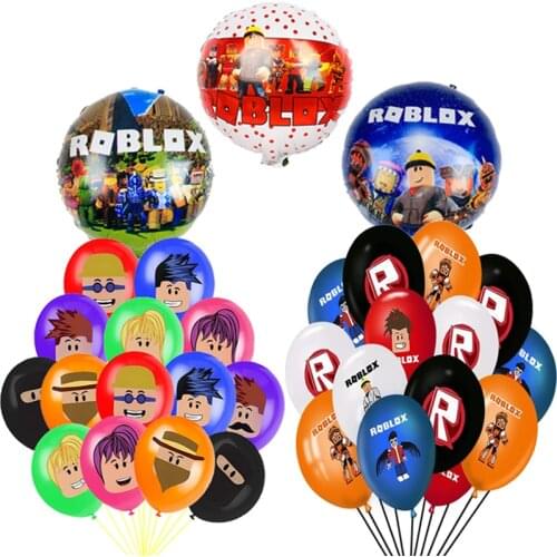 Robloxs Ballons Pixel Latex Foil Balloon Robloxed Ball Game Theme Birthday Party Decoration Supplies Kids Adults Boy Toy Globos