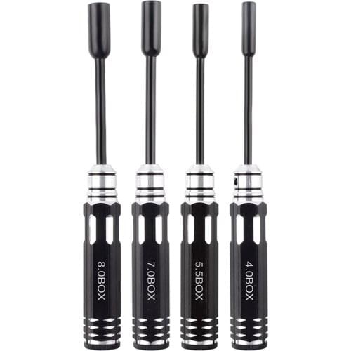 4Pcs/set Hexagon Screwdriver Nut Wrench Tool 4.0/5.5/7.0/8.0mm Screw Driver Kit for RC Model Car Boat Helicopter