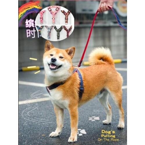 Dog Harness Vest Leash Breathable Mesh Pet Produts Adjustbale Night Walking Leash Dog Collar for small Medium Large Dogs