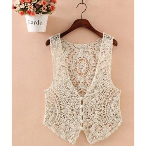 Knitted Women Cardigans 2021 Summer New V-neck Lace Hollow Out Short High Waist Slim All Match Outwear Coat Tops