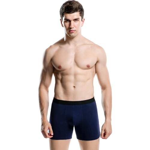 4Pcs/lot Men Boxer Underwear Cotton Long Leg Man Shorts Solid Flexible Shorts Boxer Pure Color Male Underpants Boxershorts M-XXL