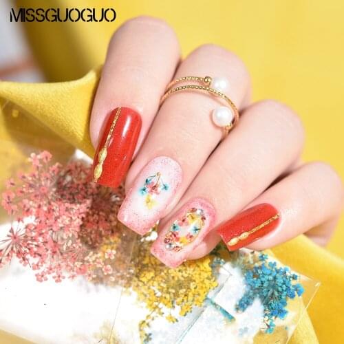 Missguoguo Real Dried Flower Nail Art Decoration 3D Natural Leaf for Gel Nail Art Tips Manicure Decoration Accessories Tools