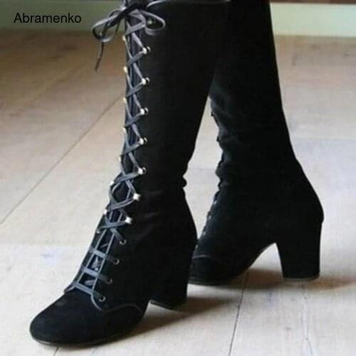 Winter Warm Shoes For Woman Over the Knee Autumn Boots Flats Women Sexy Fashion Flannel Black Boot 4 colors Plus Size 36-43