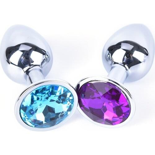 1 Pcs Small Size Metal Crystal Anal Plug Stainless Steel Booty Beads Jewelled Anal Butt Plug Sex Toys Products For Men Couples