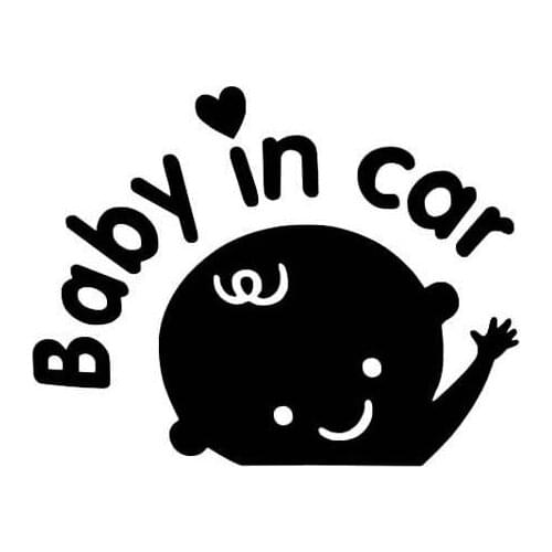 12x16cm Cute Baby In Car Vinyl Car Decal Waterproof Safety Hi Baby kids Sticker New TA060
