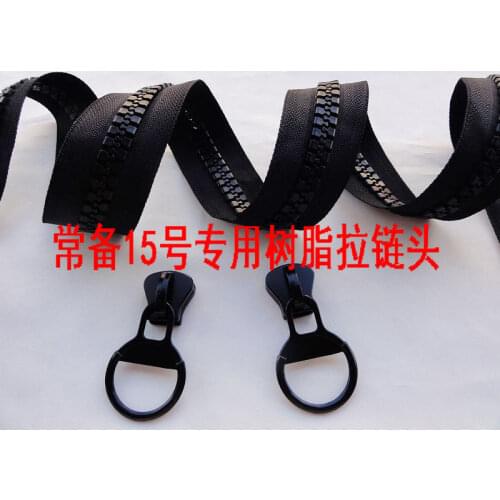 15# Roll extra large 5M/lot+5pcs sliders black white resin zipper close end zipper for repair DIY sewing tents yacht sofa zipper