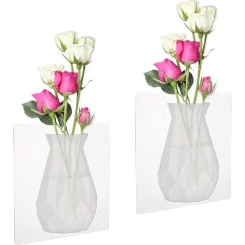 15CM Self Adhesive Air Plant Holder Reusable Drilling-Free Wall Planter Silicone Flower Vase Wedding Home Kitchen Decoration