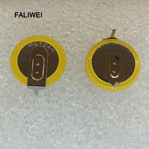 2PCS/LOT 3V Li-ion battery With feet ml1220 1220 rechargeable Battery 3V coin cell battery