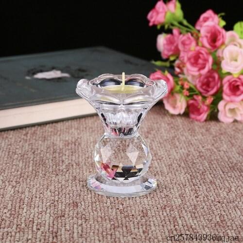 20pcs Crystal Candle Holder Candlestick Crystal Table Decoration Wedding Room Romantic Wedding Supplies