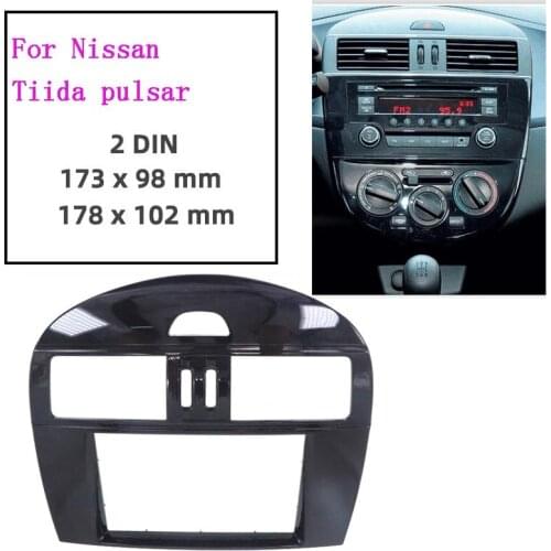 2Din Car Radio Plastic Fascia Plane Frame for NISSAN Tiida Latio 2011-2012 Installation DVD GPS ABS Dash Kit