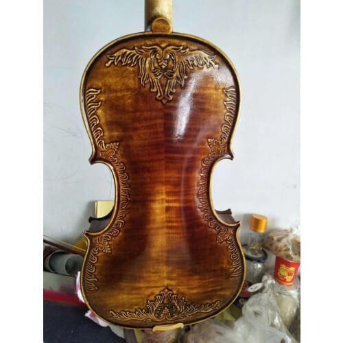 4/4 violin excellent handcarved European flamed maple back spruce top NO4 violin