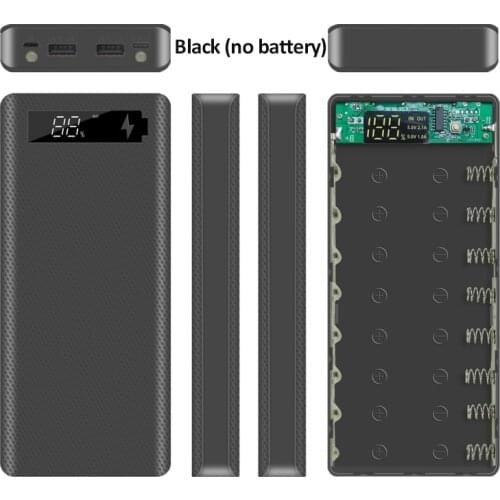 8*18650 Power Bank Case With Digital Display Screen 5V Dual USB Battery Storage Box Phone Charger DIY 186500 Battery Holder Box