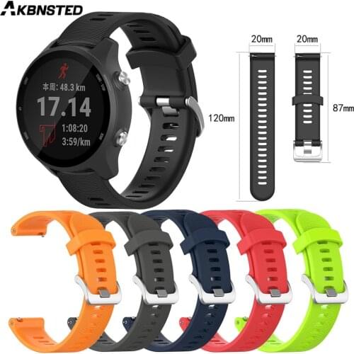 AKBNSTED 20MM Texture Quick Release Silicone Watch Strap For Garmin Forerunner 245M/Xiaomi Huami Amazfit GTS/Bip Smart Watch