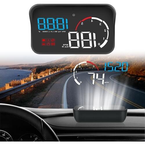 Car HUD Display Intelligent Alarm System Universal M10 A100 Windshield Projector Driving Safety OBD2 Overspeed Warning