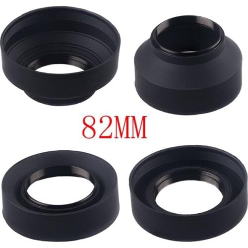 82mm 3-Stage 3 in1 Collapsible Rubber Foldable Lens Hood for canon nikon DSIR Lens camera