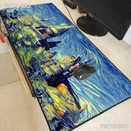 Tcastle Starry Night Landscape Large Mouse Pad Big Extended Computer Mat Game Mousepad Office Desk Mause Pad Non-slip