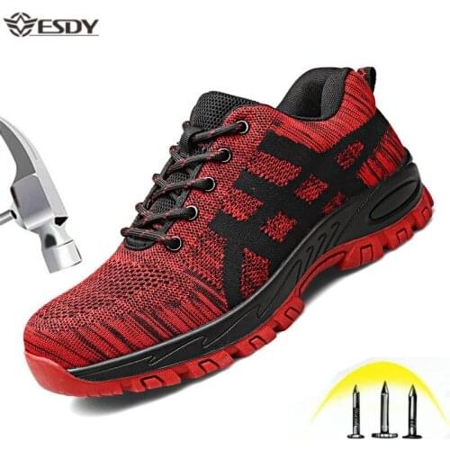 Big Size 47 Breathable Work Boots Men Safety Shoes Construction Anti-smashing Anti-puncture Steel Toe Cap Mens Protective Boots