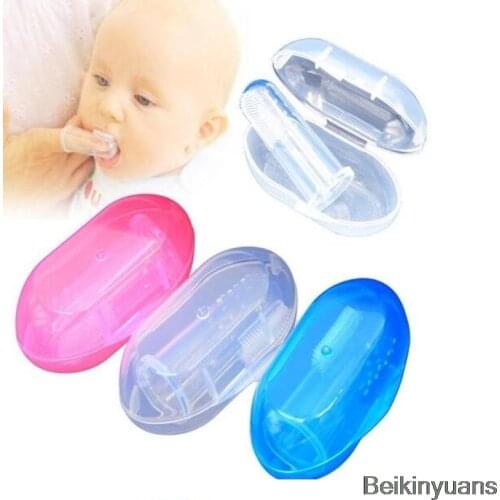Baby soft finger toothbrush baby oral tooth cleaning care hygiene brush baby dental care finger toothbrush with box