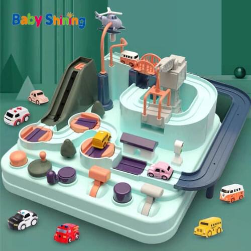 Baby Shining Educational Puzzle Children Railcar Toy Track Car Adventure Automobile League Rescue Game Boy Girl Birthday Gift