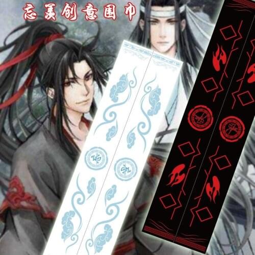 Anime Mo Dao Zu Shi Grandmaster of Demonic Cultivation Scarf Lan Wangji Wei Wuxian Long Scarf Cosplay Costumes Gift
