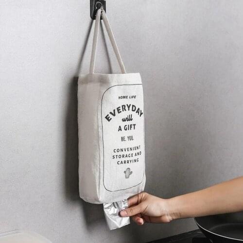 Home Grocery Bag Holder Wall Mount Storage Dispenser Plastic Storage Bag Kitchen Organizer Hanging Garbage Bag Storage