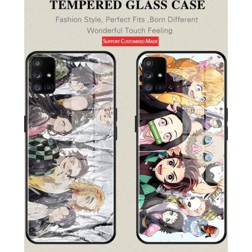 Hot Anime Demon Slayer Tsuyuri Kanao phone case For Samsung A40 50 71 20 30 81 91 A51 4 5 G 5G A71 4G 5G Tempered Glass