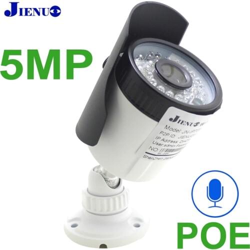 JIENUO 5MP POE Ip Camera Audio HD Cctv Security Video Surveillance IPCam Outdoor Waterproof Night Vision Infrared HD Home Camera