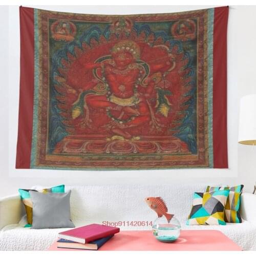 Kurukulla Tibetan Buddhism tapestry Wall Hanging Tapestries for Living Room Beach Towel Blanket