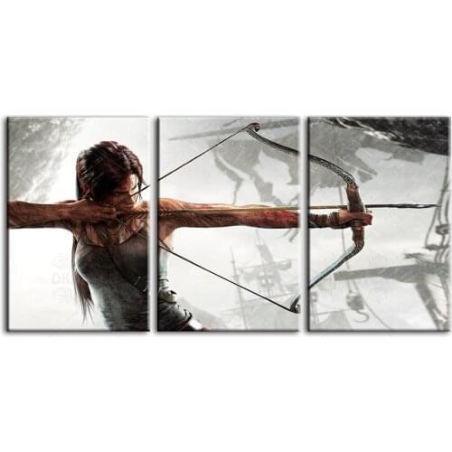 Nordic Home Decor Game Poster Modular 3 Pieces Canvas Painting Archery Beauty Wall Art Stereo Picture For Living Room Bedroom