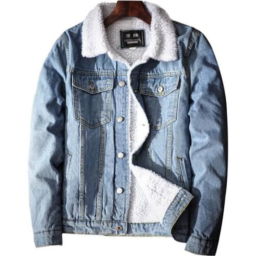 Mcikkny Men Winter Warm Denim Jacket Fleece Lined Thermal Outwear Coats Casual Clothing Plus Size S-6XL Windbreak