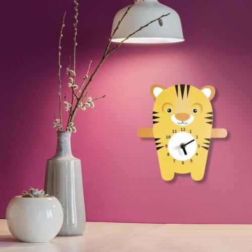 Wall Clock Panda Tiger Shaped Silent Operated Adorable Cartoon Cute Animal Wall Clock Decor for Kid Room Wholesale 2021New