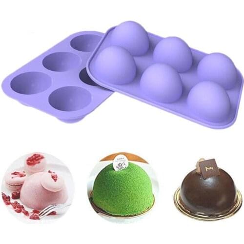 New 6 Even Small Semi-circular Silicone Pudding Mold Silicone Mold Mold Soap Q Handmade Silicone Chocolate Cake Round Mold 2020