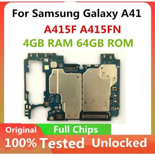 Official Version for Samsung Galaxy A41 A415F A415FN Original Unlocked Motherboard 4GB RAM 64GB ROM Main logicboard Full chips