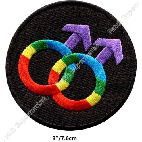 3" Gay rainbow symbol PATCH Lovely Gay pride lgbt rainbow flag Hippie Acid Rave applique Iron On patchwork accessories