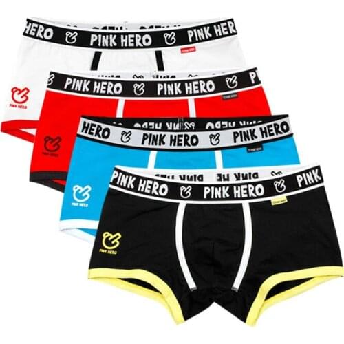 Pink Heroes Panties Mens 4pcs\\lot Best Selling Mens Underwear Boxers Modal Boxer Men Printed Boxer Shorts Boxers Mens Underwear