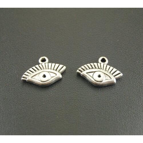 50 pcs Silver Color Eye Charm Pendant DIY jewelry making A606
