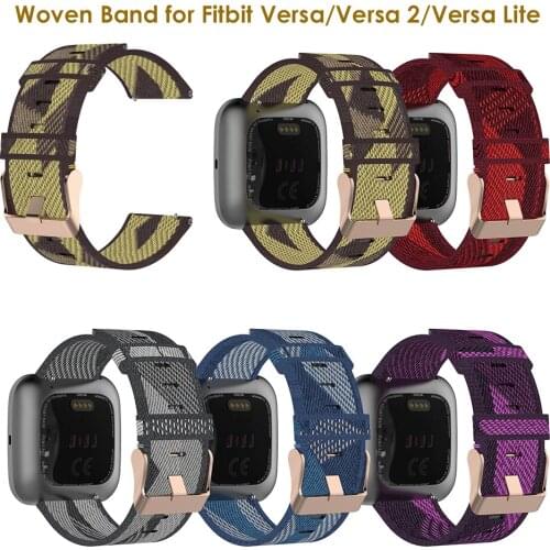 Versa Lite Bands for Fitbit Versa 2 Smart Watch Band Woven Fabric Strap Adjustable Replacement Wristband Ultra Thin Jeans Nylon