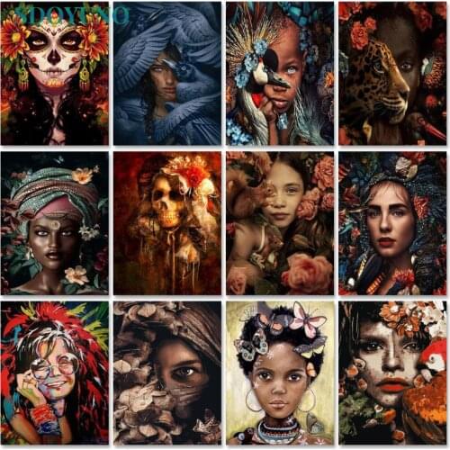 SDOYUNO Oil Painting By Numbers Women 60x75cm Paint By Numbers On Canvas Figure Watercolor By Numbers Home Decor