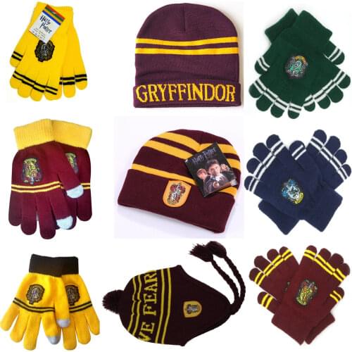 Potter Adult Children Cosplay Scarf Magic School accessories gloves hat Cos Halloween Party Supplies Scarfs for Winter Spring