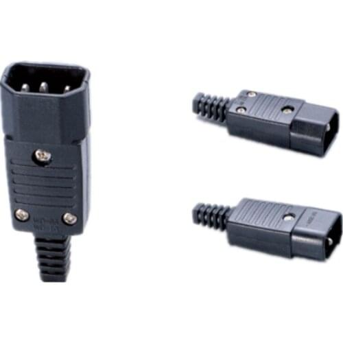 Black IEC-320 C14 Male Plug AC Power Inlet Socket Connector 250V 10A