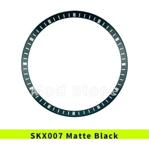 SKX007/SKX009/SRPD Metal Chapter Ring Brushed Matte Black (Silver Markers) Copper
