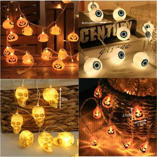 1pcs Halloween Decoration LED Light String Skull Pumpkin Light String Happy Halloween Decorations for Home Halloween Party Decor