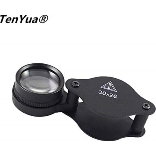 TenYua 30x26mm Jeweler Optics Loupes Magnifier Glass Magnifying Lens Microscope For Coins Stamps Jewelry Loupe