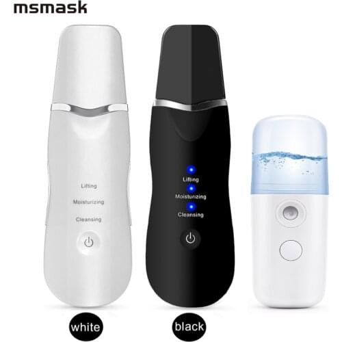 Ultrasonic Skin Scrubber Deep Facial Cleaning Machine Remove Dirt Blackhead Reduce Wrinkles Spots Facial Ultrasonic Face Peeling
