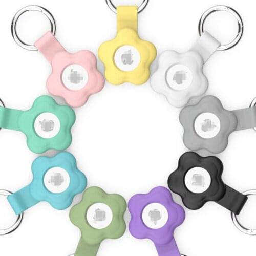 Colorful Rainbow Style Case For Apple AirTag Soft Silicone Key Ring Keychain Anti Lost Device Cover Holder For Airtags